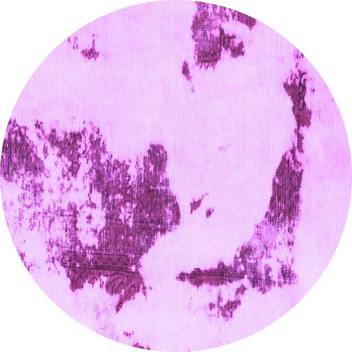 Round Abstract Purple Modern Rug, abs924pur
