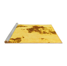Sideview of Machine Washable Abstract Yellow Modern Rug, wshabs924yw