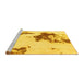 Sideview of Machine Washable Abstract Yellow Modern Rug, wshabs924yw