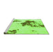 Sideview of Machine Washable Abstract Green Modern Area Rugs, wshabs924grn