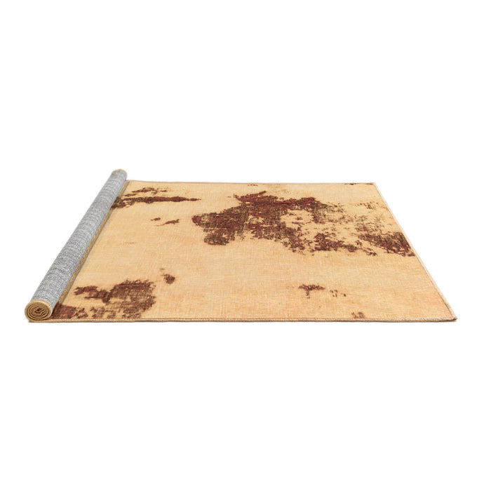 Sideview of Machine Washable Abstract Brown Modern Rug, wshabs924brn