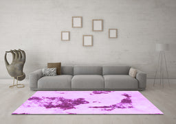 Machine Washable Abstract Purple Modern Area Rugs in a Living Room, wshabs924pur