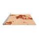 Sideview of Machine Washable Abstract Orange Modern Area Rugs, wshabs924org