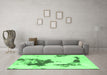 Machine Washable Abstract Emerald Green Modern Area Rugs in a Living Room,, wshabs924emgrn