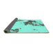 Sideview of Abstract Turquoise Modern Rug, abs924turq