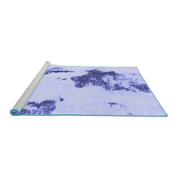 Sideview of Machine Washable Abstract Blue Modern Rug, wshabs924blu