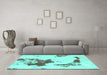Machine Washable Abstract Turquoise Modern Area Rugs in a Living Room,, wshabs924turq