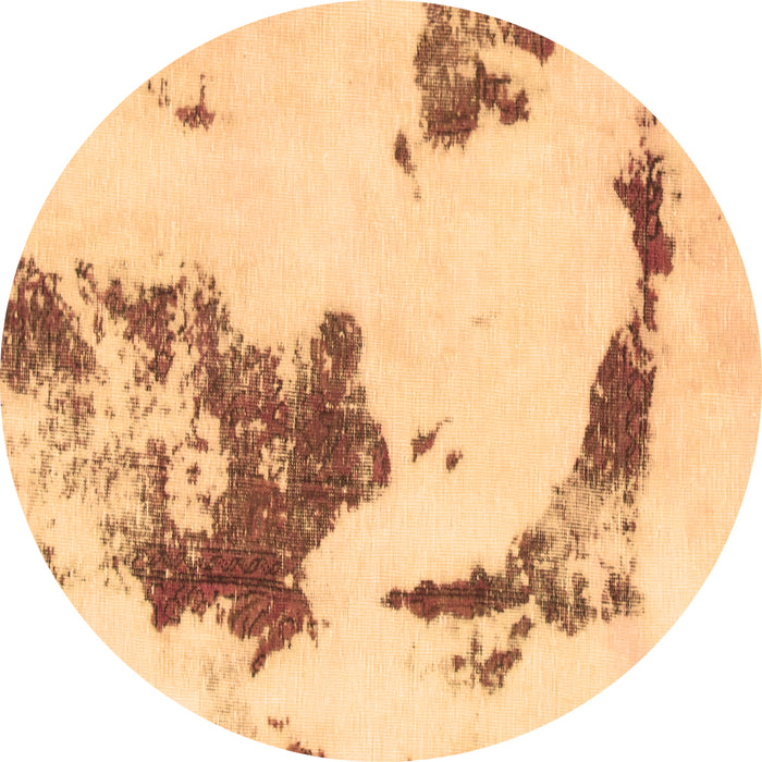 Round Machine Washable Abstract Brown Modern Rug, wshabs924brn