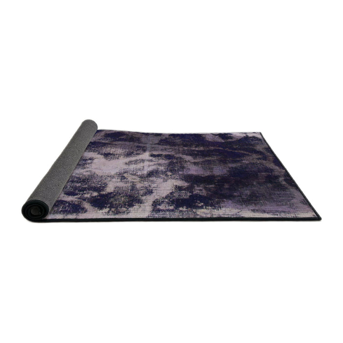 Sideview of Abstract Silver Gray Modern Rug, abs925