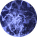 Round Abstract Blue Modern Rug, abs925blu