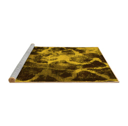 Sideview of Machine Washable Abstract Yellow Modern Rug, wshabs925yw