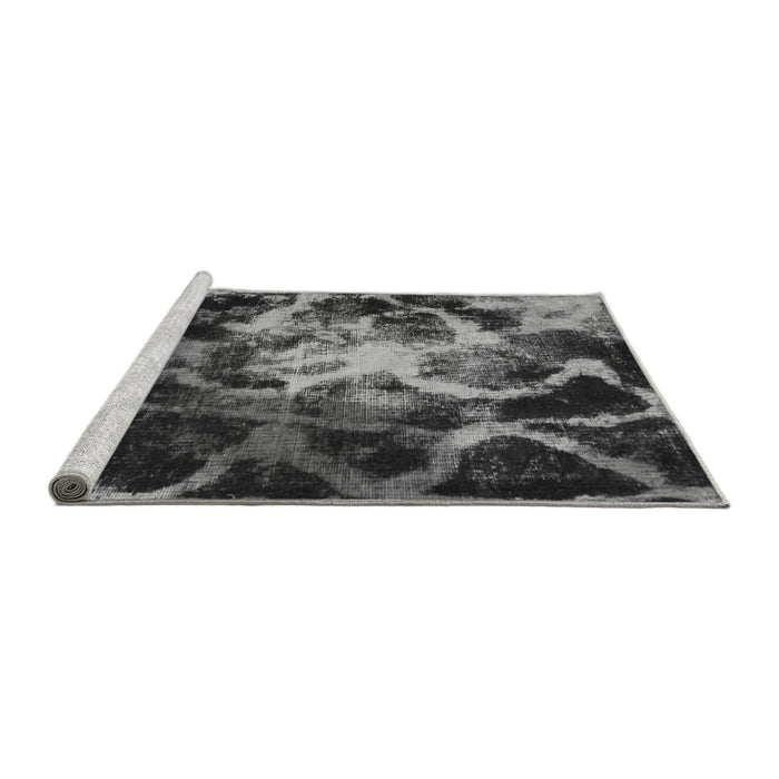 Sideview of Machine Washable Abstract Gray Modern Rug, wshabs925gry