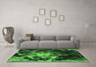 Machine Washable Abstract Green Modern Area Rugs in a Living Room,, wshabs925grn