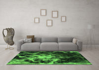 Machine Washable Abstract Green Modern Rug, wshabs925grn