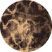 Round Abstract Brown Modern Rug, abs925brn