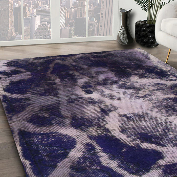 Abstract Silver Gray Modern Rug in Family Room, abs925