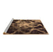 Sideview of Machine Washable Abstract Brown Modern Rug, wshabs925brn