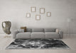 Machine Washable Abstract Gray Modern Rug in a Living Room,, wshabs925gry