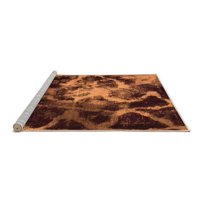 Sideview of Machine Washable Abstract Orange Modern Area Rugs, wshabs925org