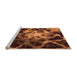 Sideview of Machine Washable Abstract Orange Modern Area Rugs, wshabs925org