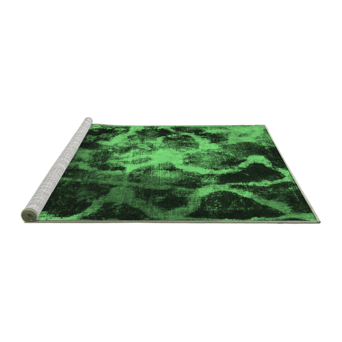 Sideview of Machine Washable Abstract Emerald Green Modern Area Rugs, wshabs925emgrn