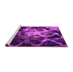 Sideview of Machine Washable Abstract Pink Modern Rug, wshabs925pnk