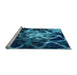 Sideview of Machine Washable Abstract Light Blue Modern Rug, wshabs925lblu