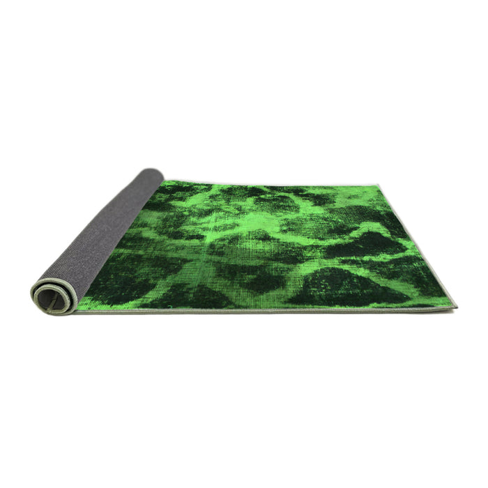 Sideview of Abstract Green Modern Rug, abs925grn