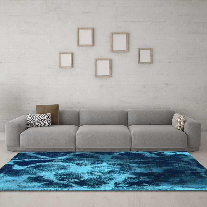 Machine Washable Abstract Light Blue Modern Rug in a Living Room, wshabs925lblu