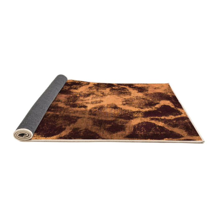Sideview of Abstract Orange Modern Rug, abs925org