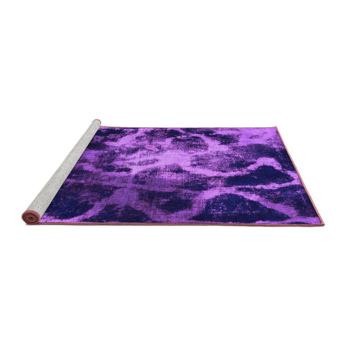 Sideview of Machine Washable Abstract Purple Modern Area Rugs, wshabs925pur