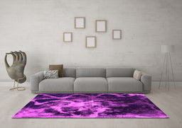 Machine Washable Abstract Pink Modern Rug in a Living Room, wshabs925pnk