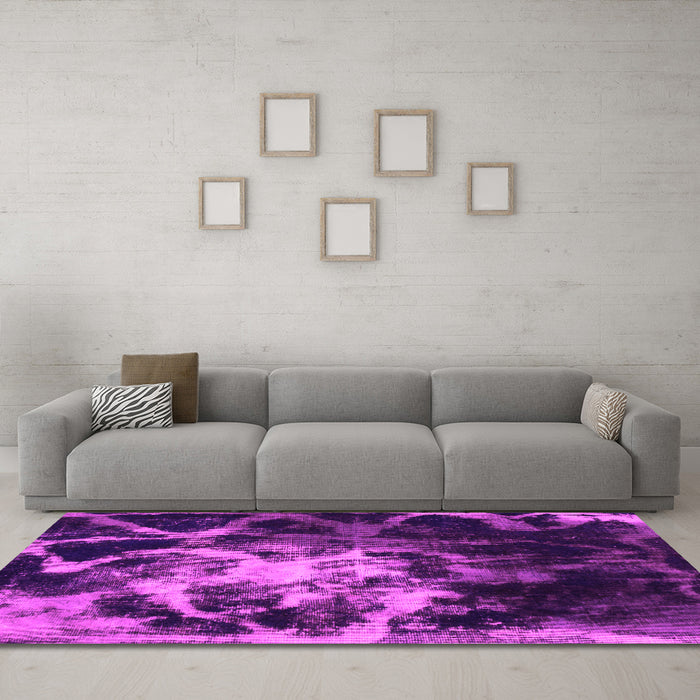 Machine Washable Abstract Pink Modern Rug in a Living Room, wshabs925pnk