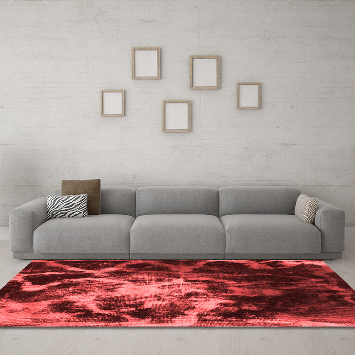 Modern Red Washable Rugs