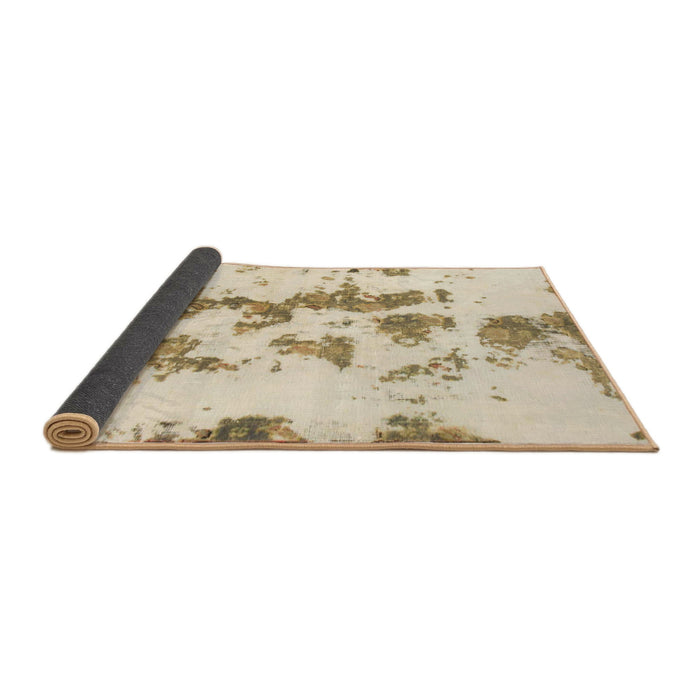 Sideview of Abstract Copper Green Modern Rug, abs926