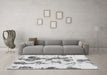 Machine Washable Abstract Gray Modern Rug in a Living Room,, wshabs926gry