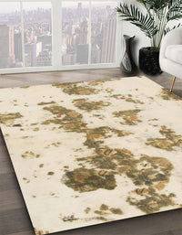 Abstract Copper Green Modern Rug, abs926