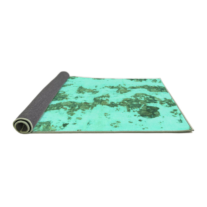 Sideview of Abstract Turquoise Modern Rug, abs926turq