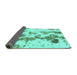 Sideview of Abstract Turquoise Modern Rug, abs926turq