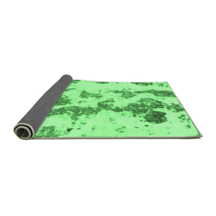 Sideview of Abstract Emerald Green Modern Rug, abs926emgrn
