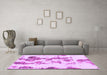 Machine Washable Abstract Purple Modern Area Rugs in a Living Room, wshabs926pur