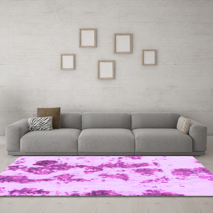 Machine Washable Abstract Purple Modern Area Rugs in a Living Room, wshabs926pur