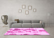 Machine Washable Abstract Pink Modern Rug in a Living Room, wshabs926pnk