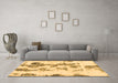 Machine Washable Abstract Brown Modern Rug in a Living Room,, wshabs926brn