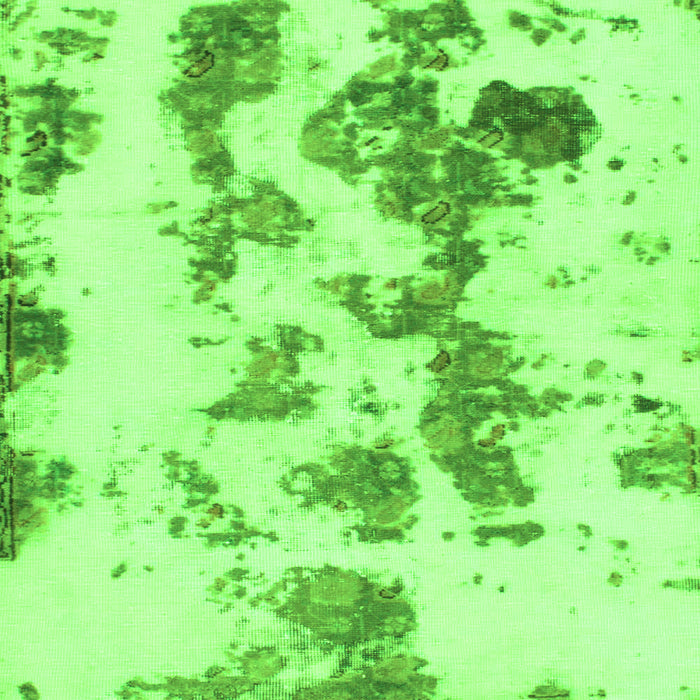 Square Machine Washable Abstract Green Modern Area Rugs, wshabs926grn