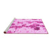 Sideview of Machine Washable Abstract Pink Modern Rug, wshabs926pnk