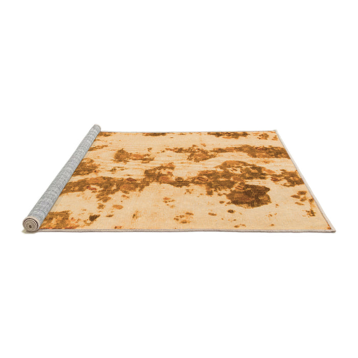 Sideview of Machine Washable Abstract Orange Modern Area Rugs, wshabs926org