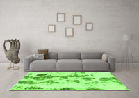 Machine Washable Abstract Green Modern Rug, wshabs926grn