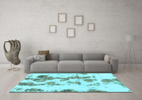 Machine Washable Abstract Light Blue Modern Rug, wshabs926lblu