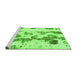 Sideview of Machine Washable Abstract Green Modern Area Rugs, wshabs926grn